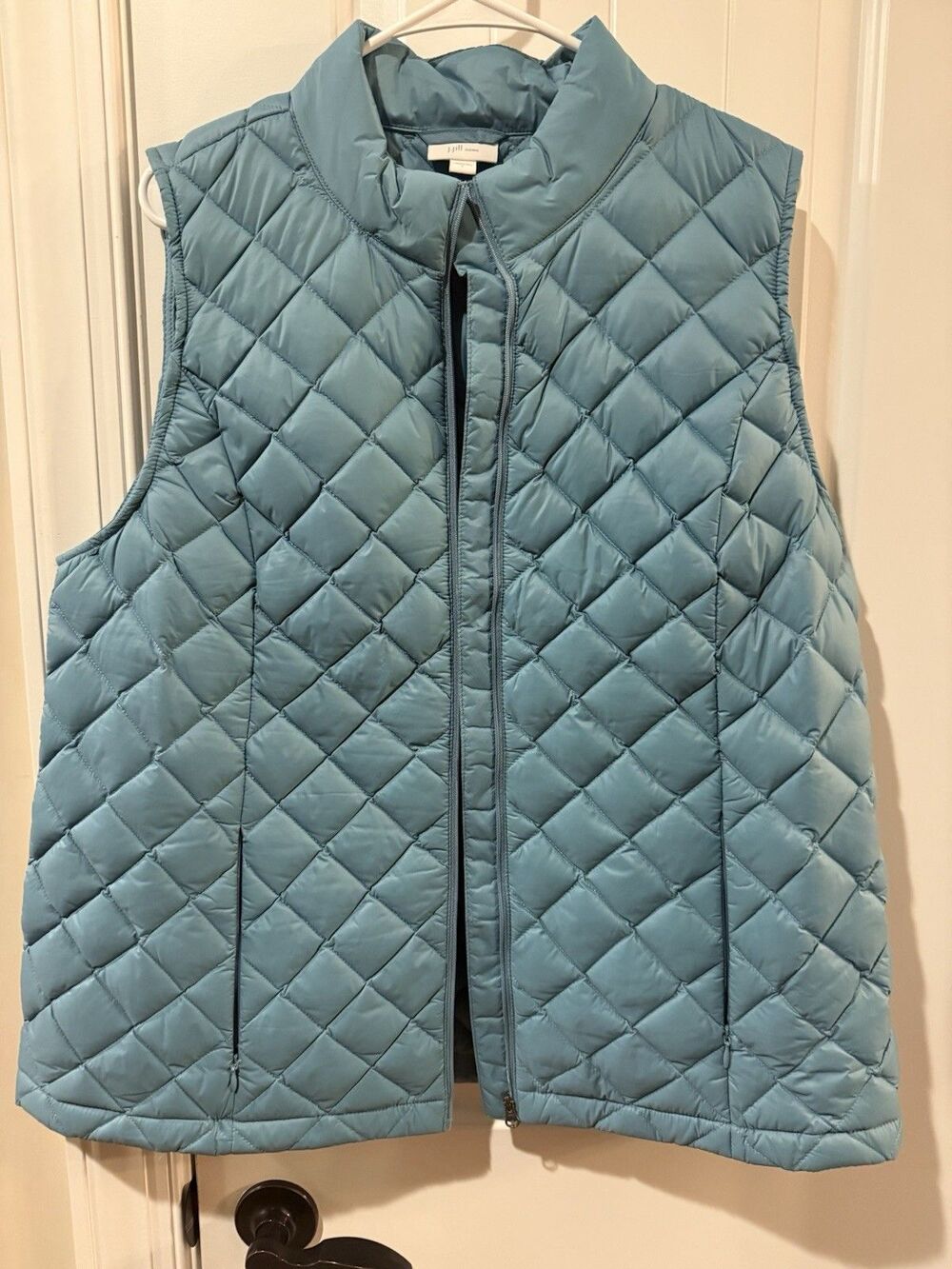 J.Jill Women's Zip-front Down Puffer Vest Jacket Zip Pockets Size Large